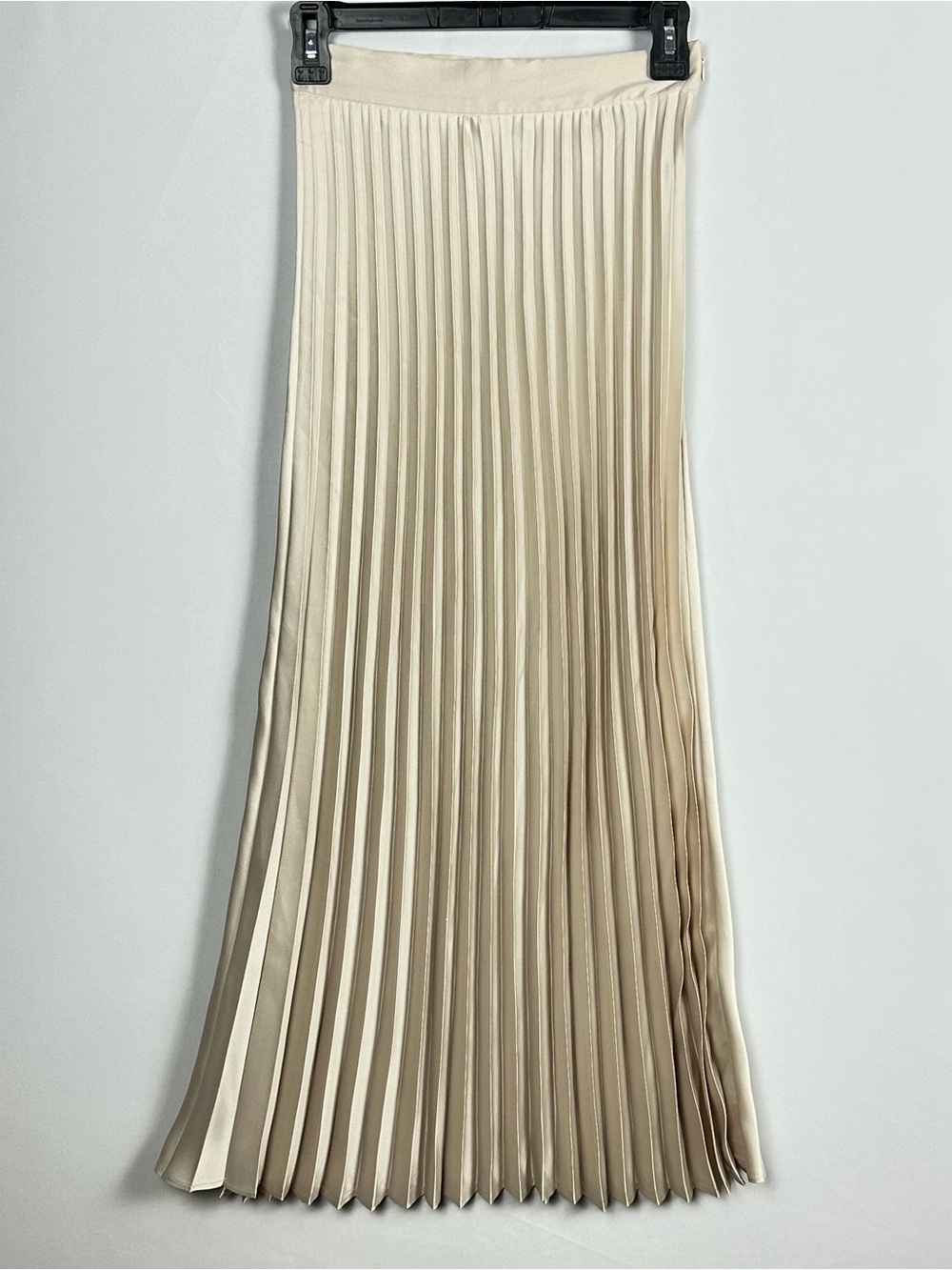 ZARA A-line accordian pleated maxi skirt in champagne - size XS